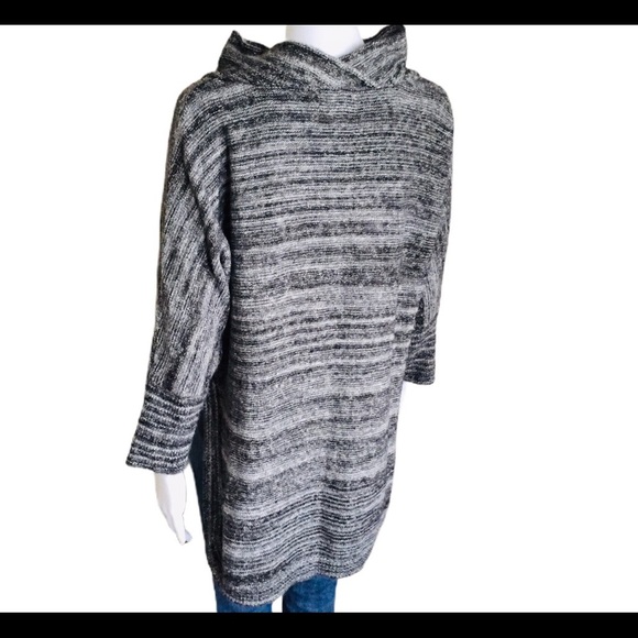 FIELD FLOWER (Anthropologie) SpaceDye Tunic With Draped Cowl Neck Grey Sz Small - Picture 6 of 14